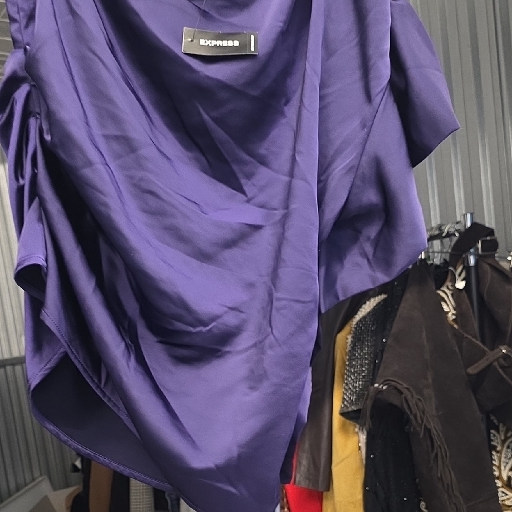 Express Deep Purple Flowing Blouse